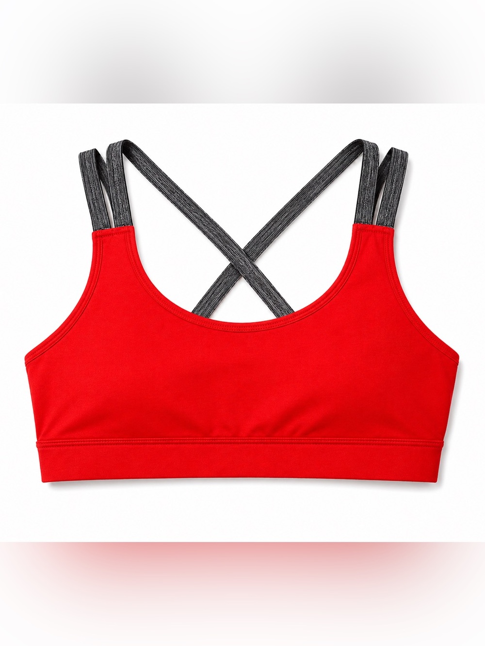 Forever 21 Vibrant Red Sports Bra with Black Straps
